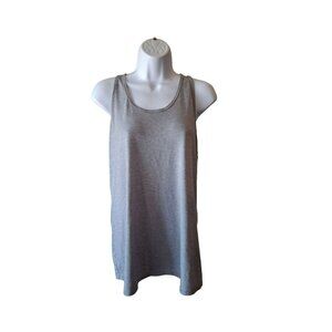 Athleta Womens Tank Top Large Gray Racerback Sleeveless Draped Back Athletisure